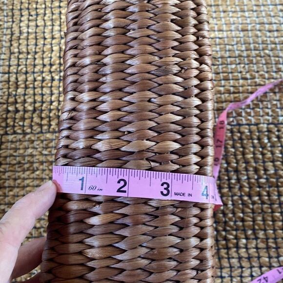 NWT GAP Woven Wicker Rattan Straw Handbag Tote Purse vintage Floral Design - Picture 9 of 12